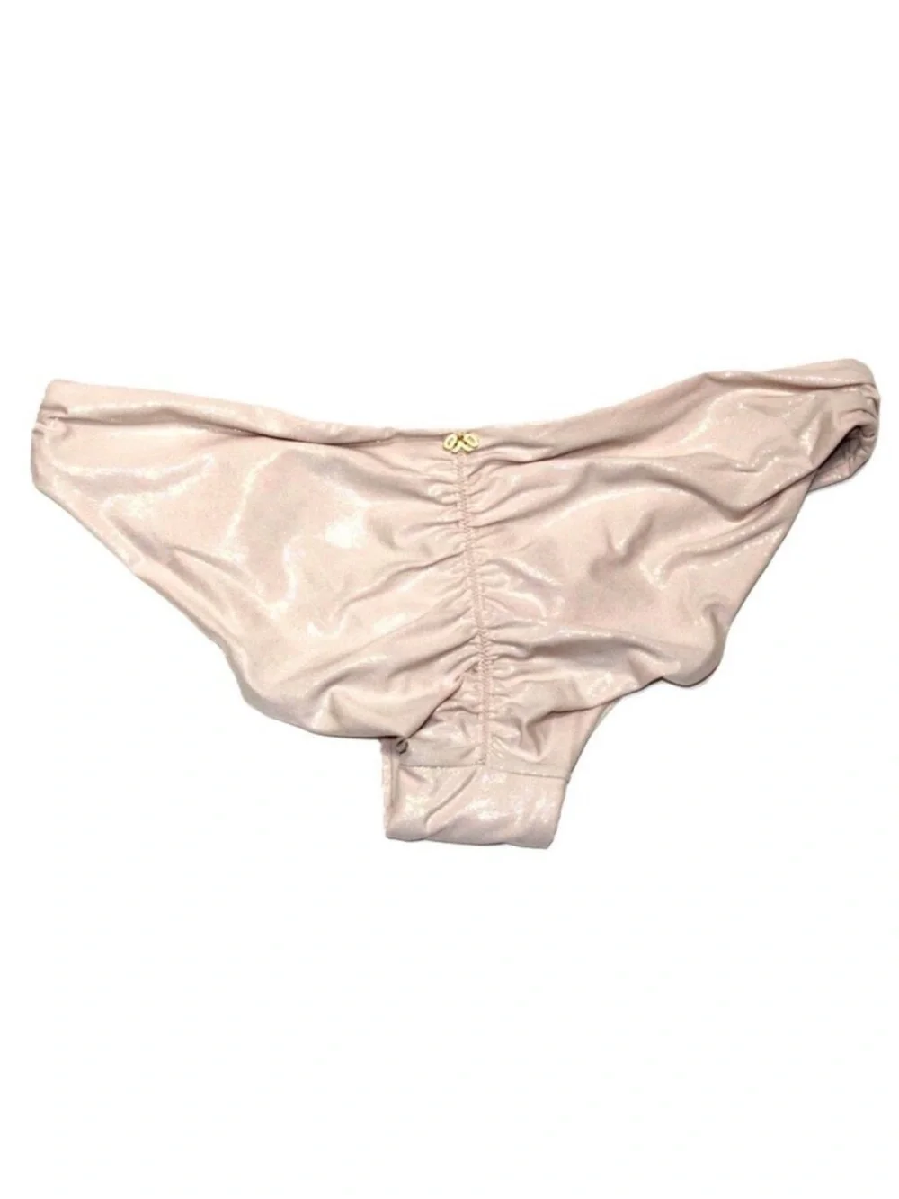 PQ PilyQ Shell Sparkle Bikini Bottom Basic Rouched Back Full SHE-21-F Size Small